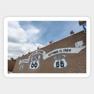 Route 66 signs on brick wall Sticker